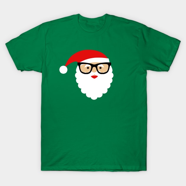 Nerd/Hipster Santa T-Shirt by FangirlFuel